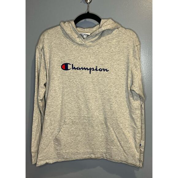 Champion Tops - Champion Long Sleeve Hooded Shirt in Gray - Women’s - Size Medium